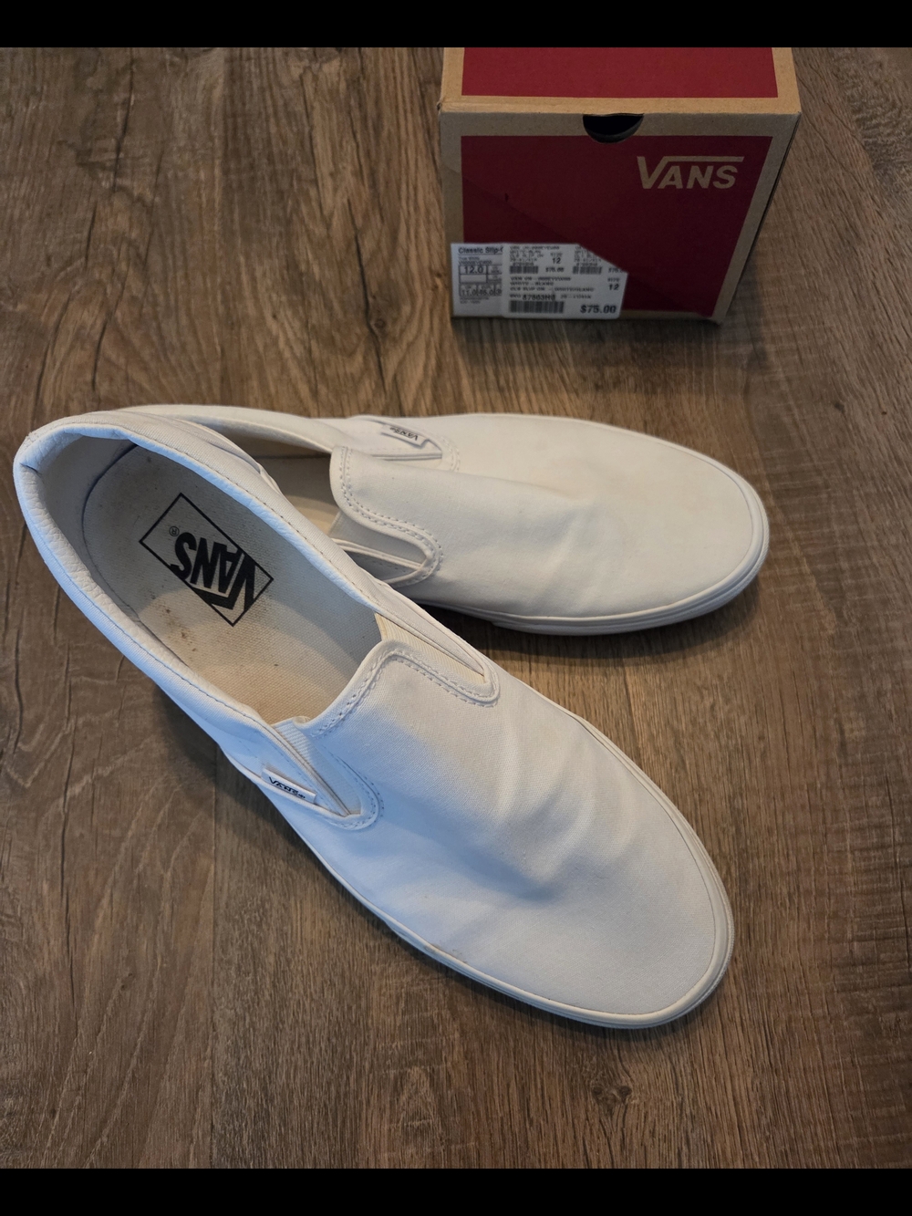 Vans Men's Classic Slip-On Shoes  True White